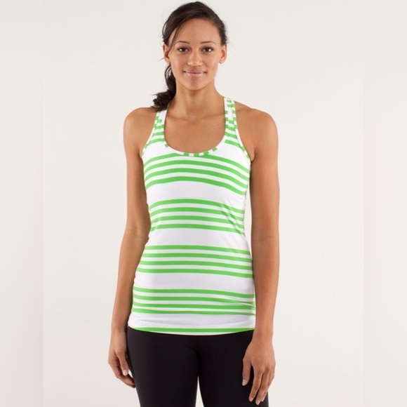 lululemon athletica Tops - Women’s Lululemon Cool Racerback Striped Tank Top Ocean Stripe Frond Size 2